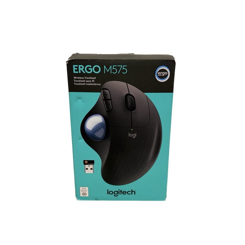 Logitech Ergo M575 Wireless Trackball Mouse Bluetooth USB‎ Black 910-005869